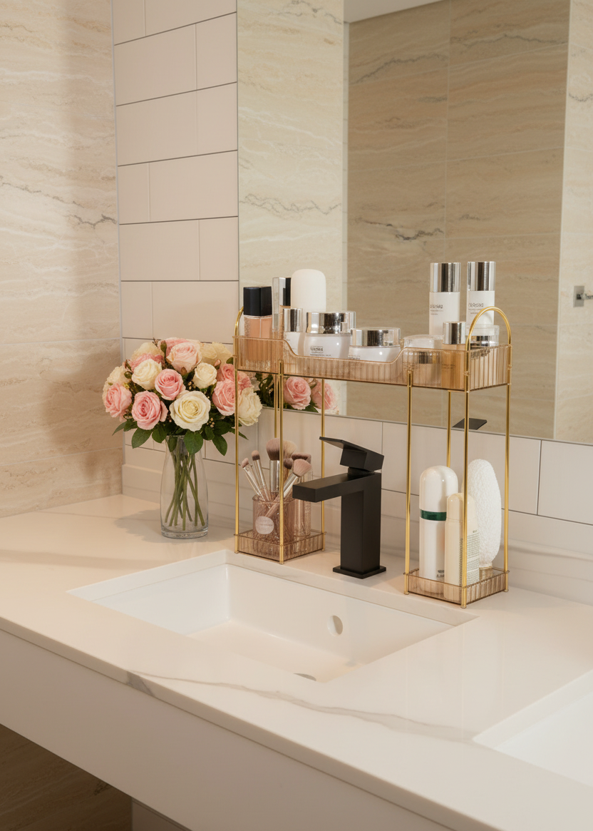 Washbasin Storage Rack - Amber