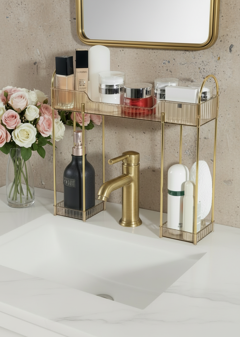 Washbasin Storage Rack - Amber