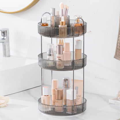 Three Tier Rotating Makeup Organiser - Grey