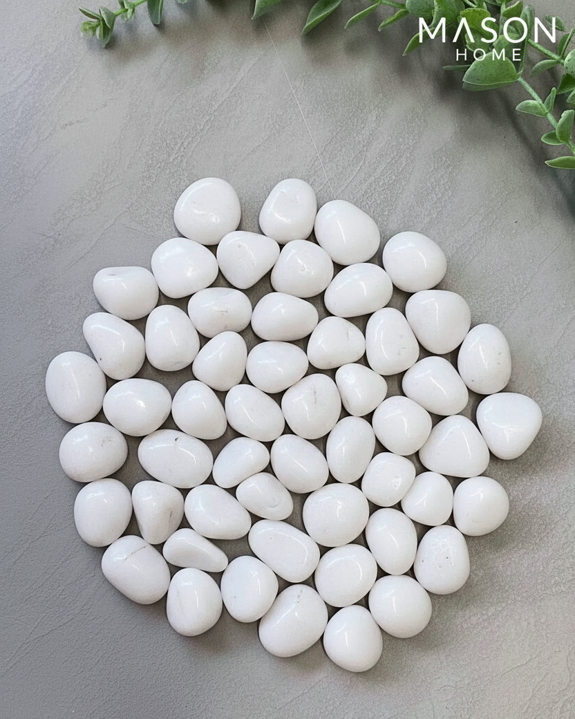 Pebbles – White Polished Stones