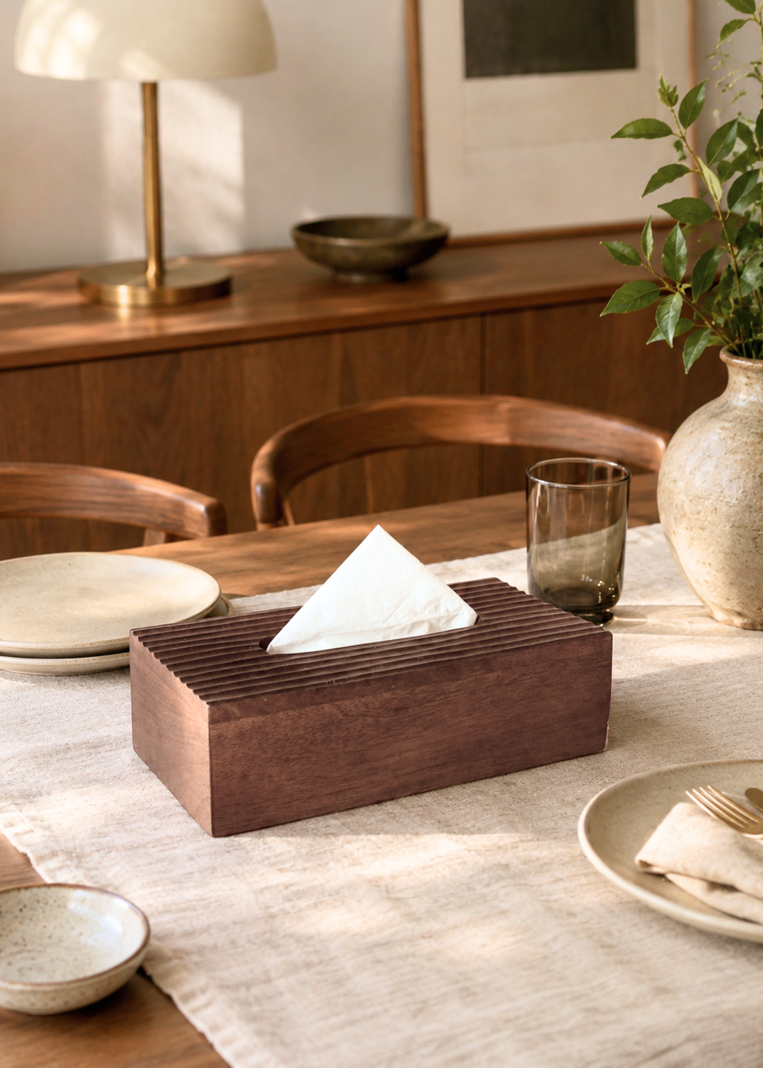 Contour Wooden Tissue Box