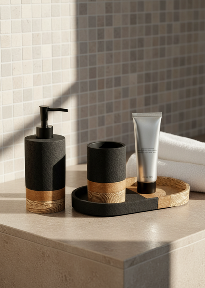 Aurum Dune Bathroom Set - Set of 3 (Black)