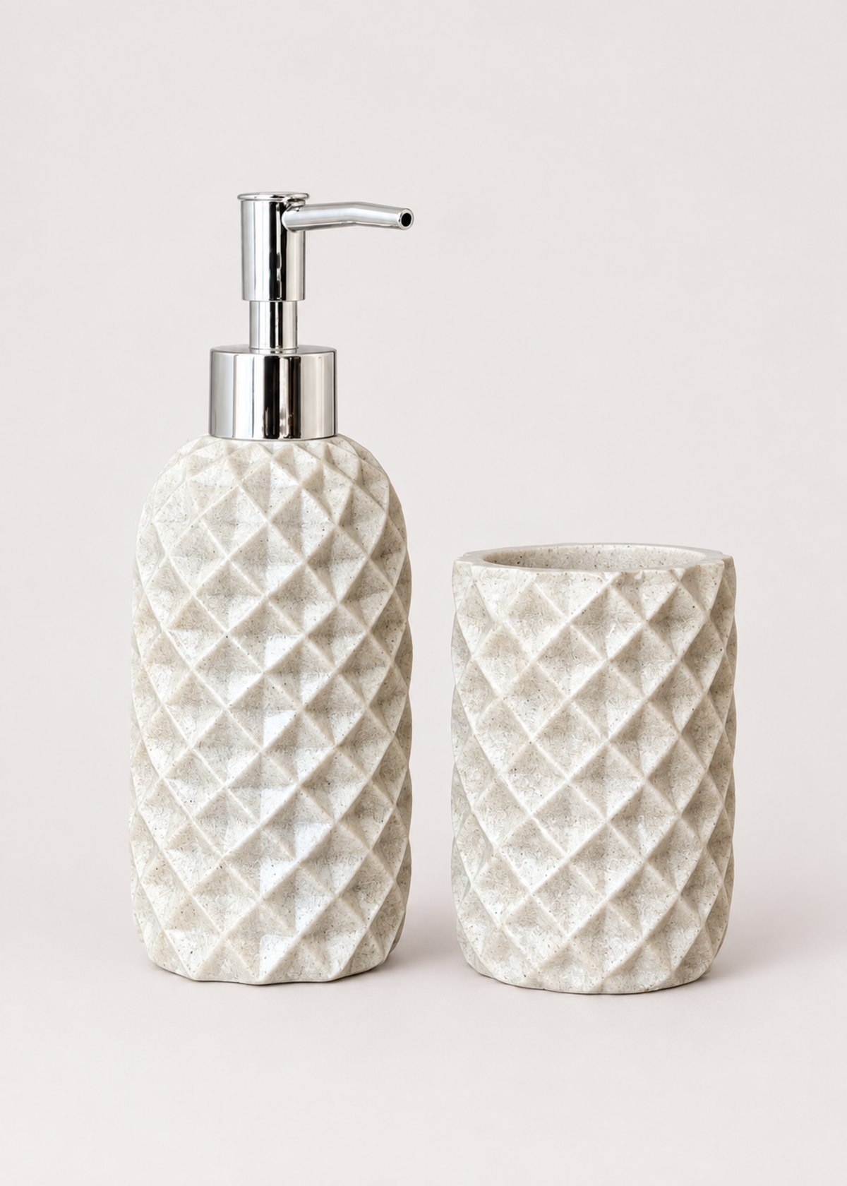 Diamond Weave Bath Set - Beige (Set of 2)