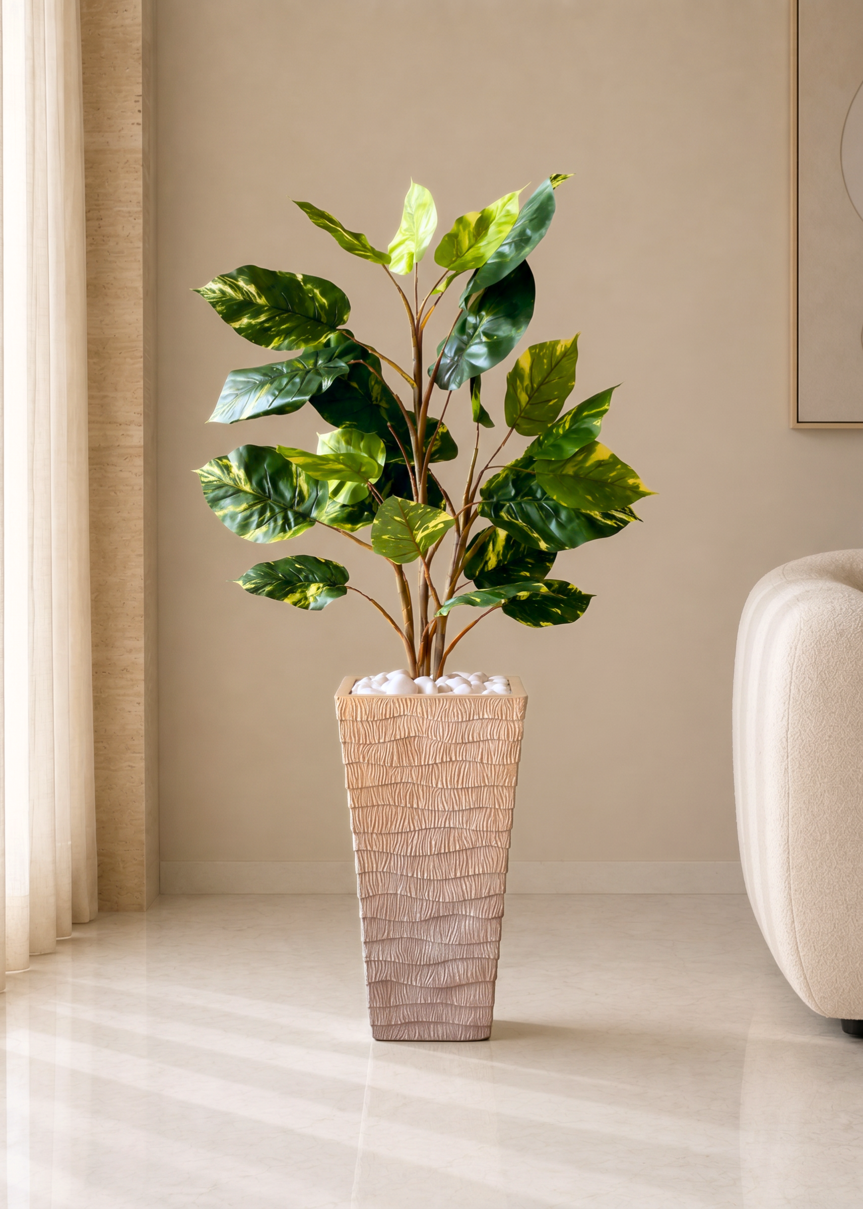 Carved Planters - Terracota Beige