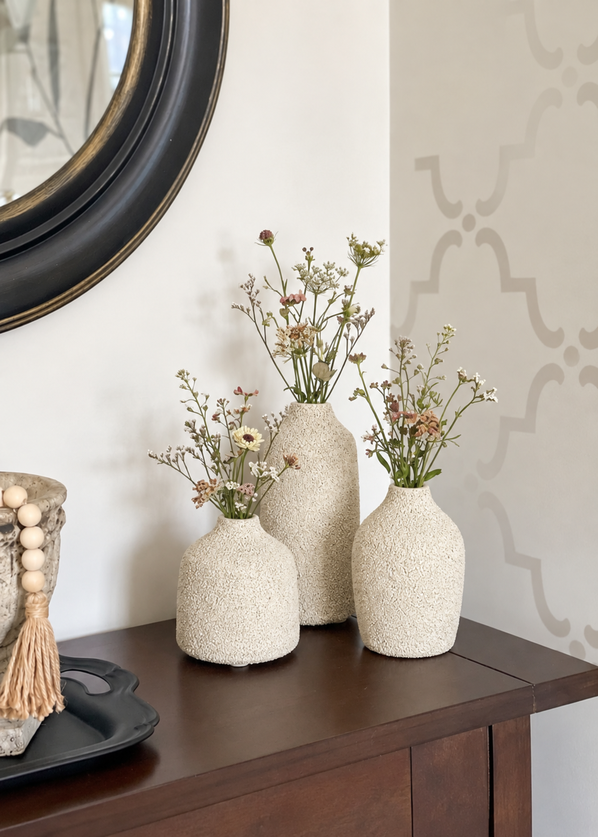 Elma Small Glass Vase - Textured (Set of 3)