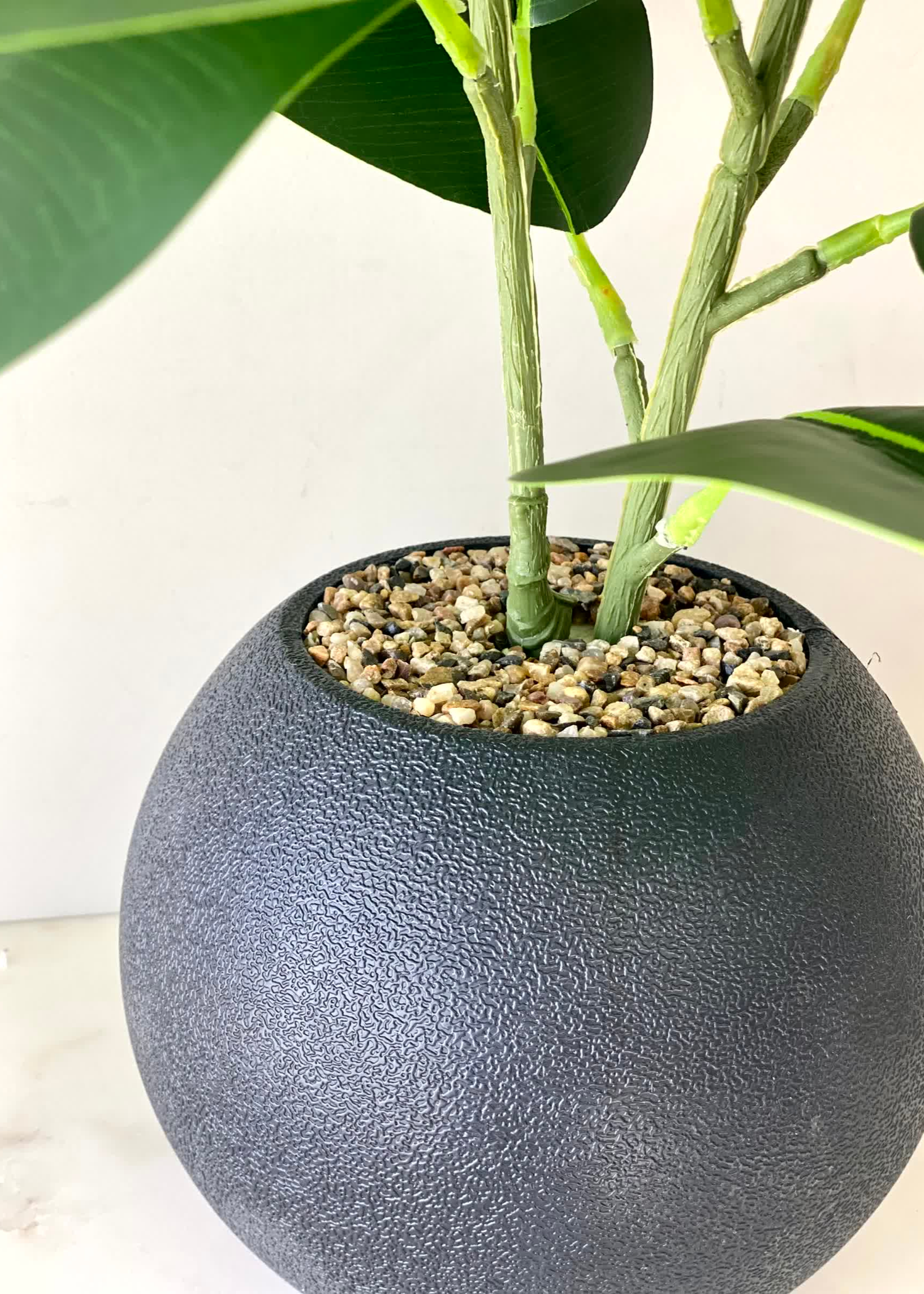 Artificial Rubber Leaf Plant (Black Pot) -  2 Feet