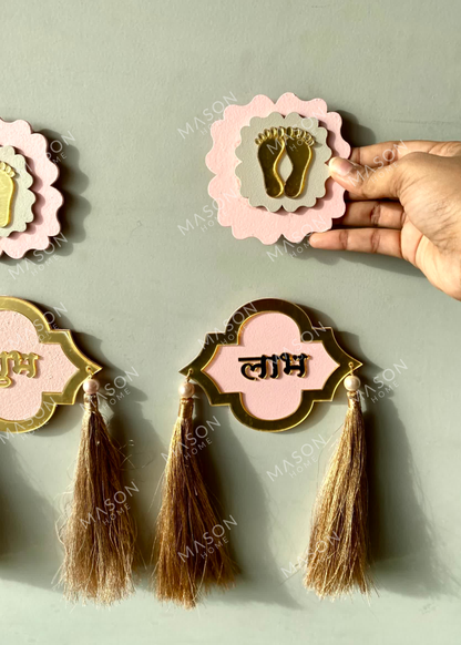 Shubh Labh Latkan &amp; Pagla - Pink (Set of 4)