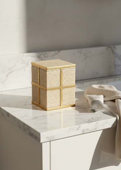 Axia Bathroom Jar - Beige