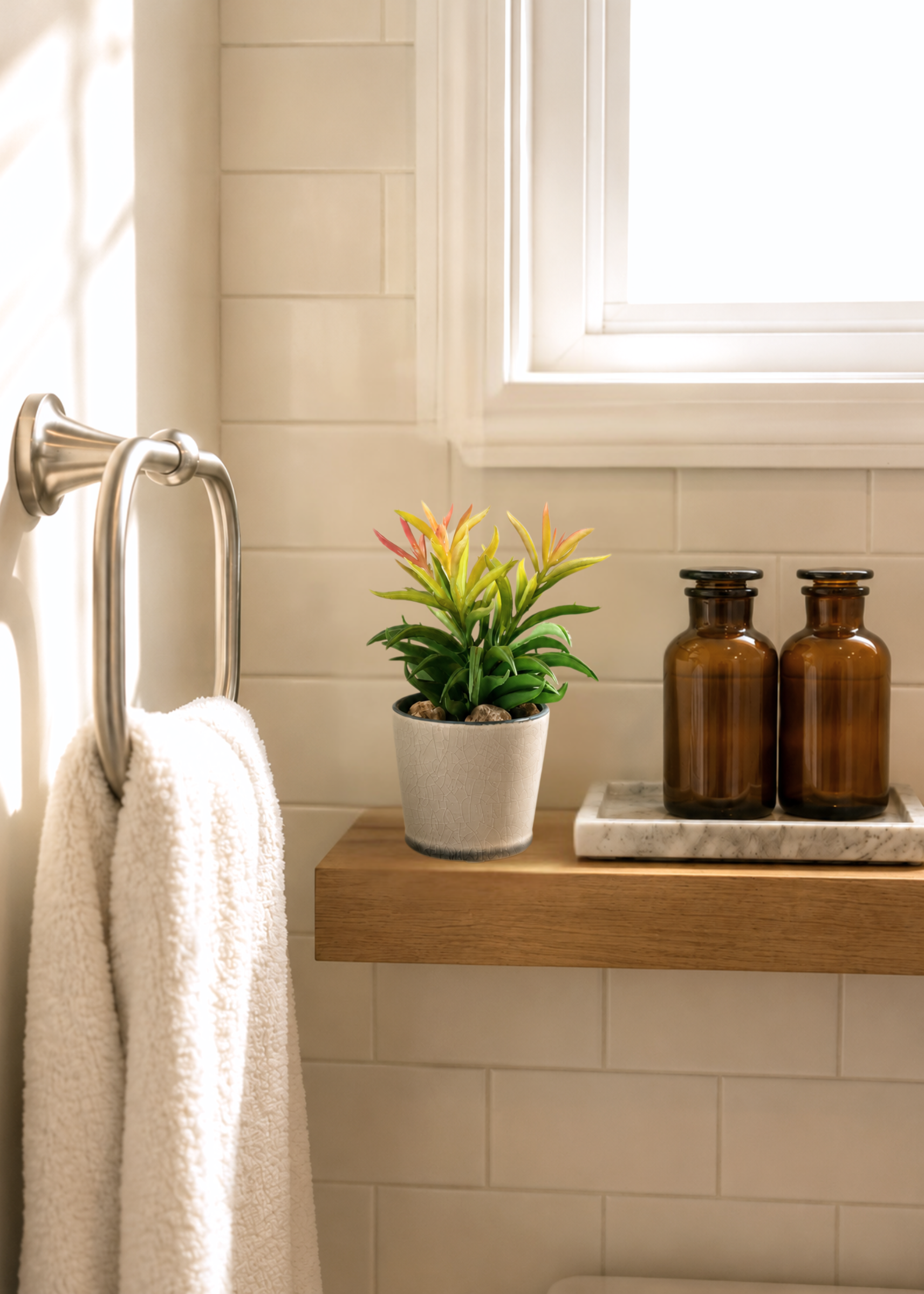 Artificial Bromeliad Tabletop Plant