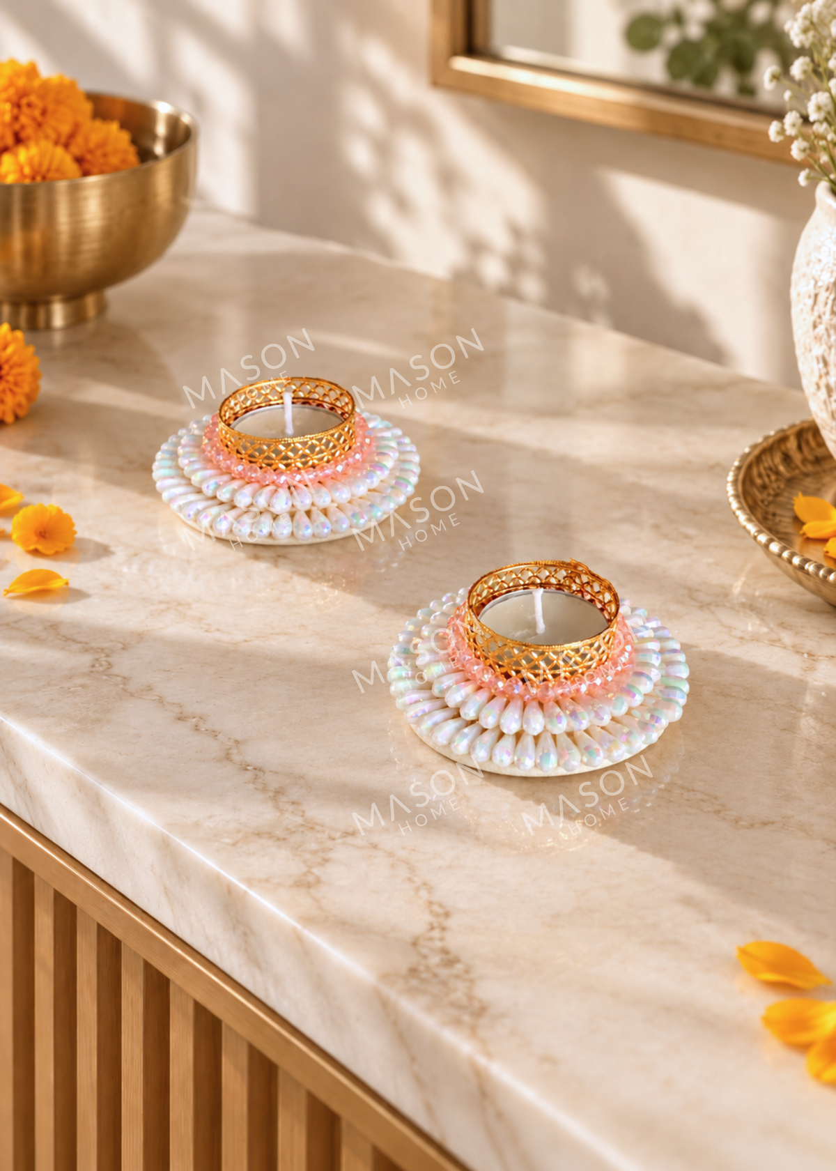 Festive Serelle Tealight Holder - Set of 2