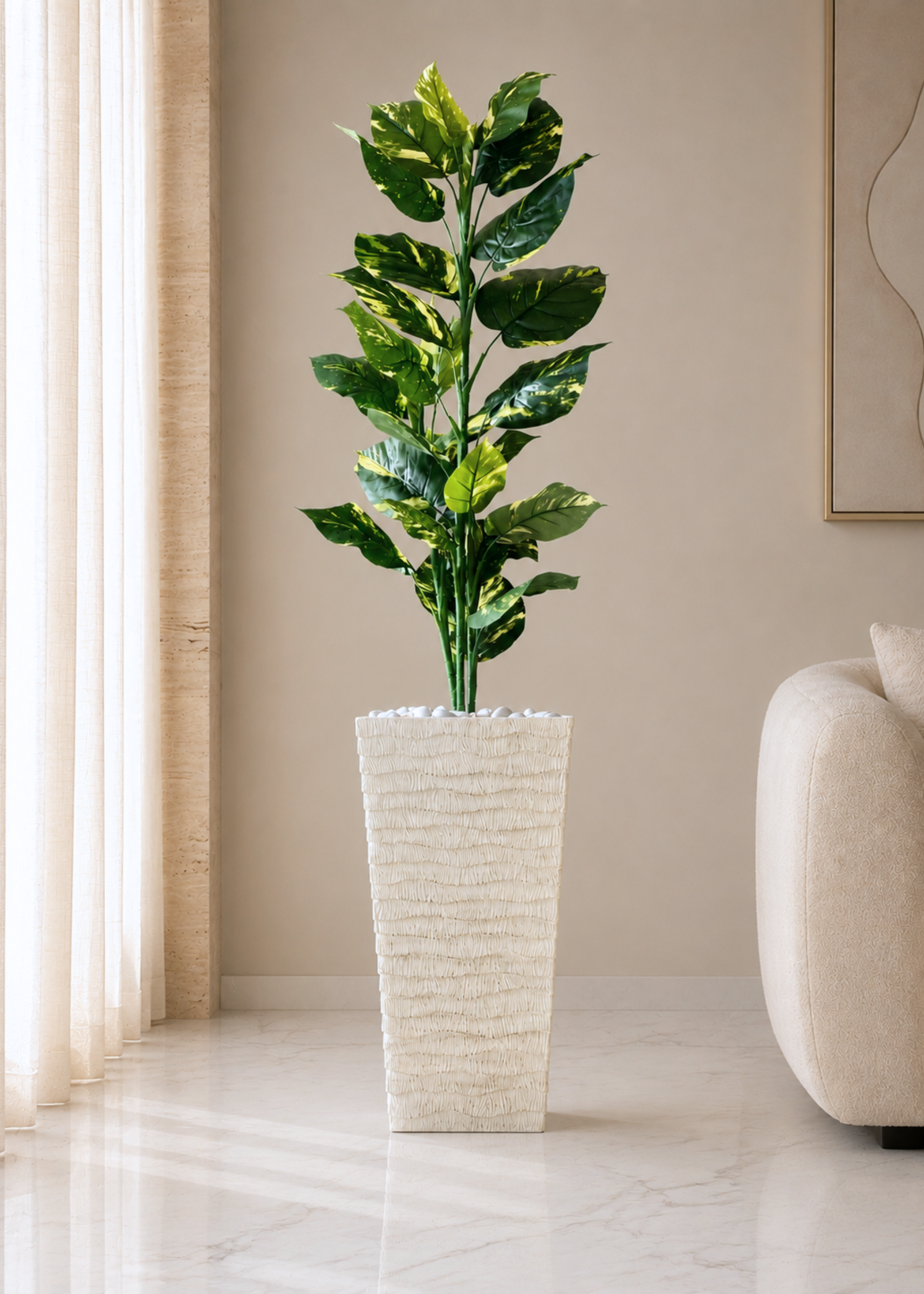Carved Planters - Ivory