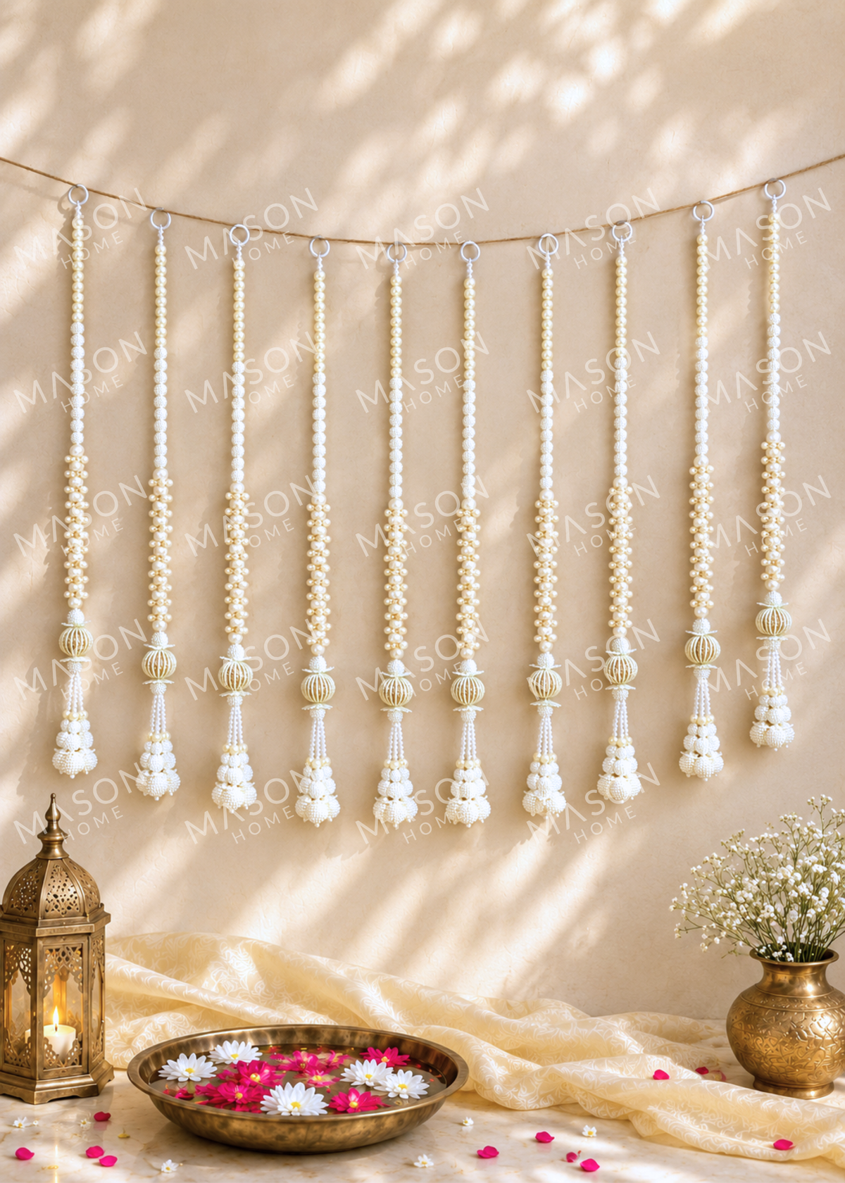 Festive Pearl Hanging - Set of 10