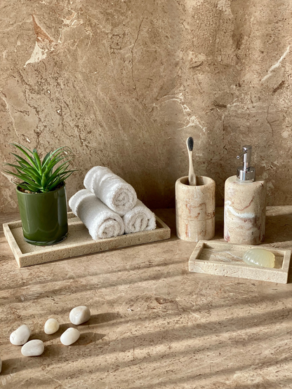Carrara Bathroom Set - Beige (Set of 3)