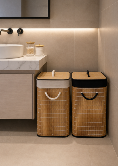 Baskora Laundry  Basket - Black &amp; Brown