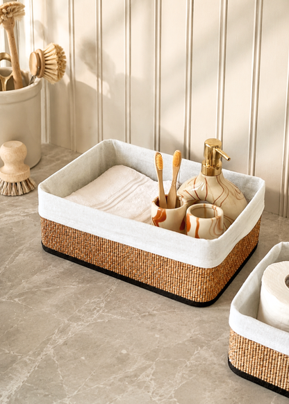 Kairo Baskets - White &amp; Brown (Set of 3)