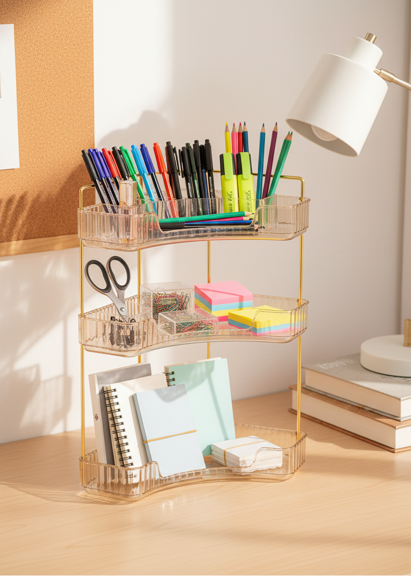 Three Tier Corner Cosmetic Storage Rack - Amber (Only For Mumbai)