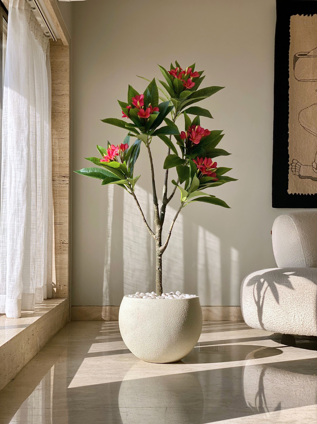 Artificial Frangipani Puce Plant  - 4.5 Feet