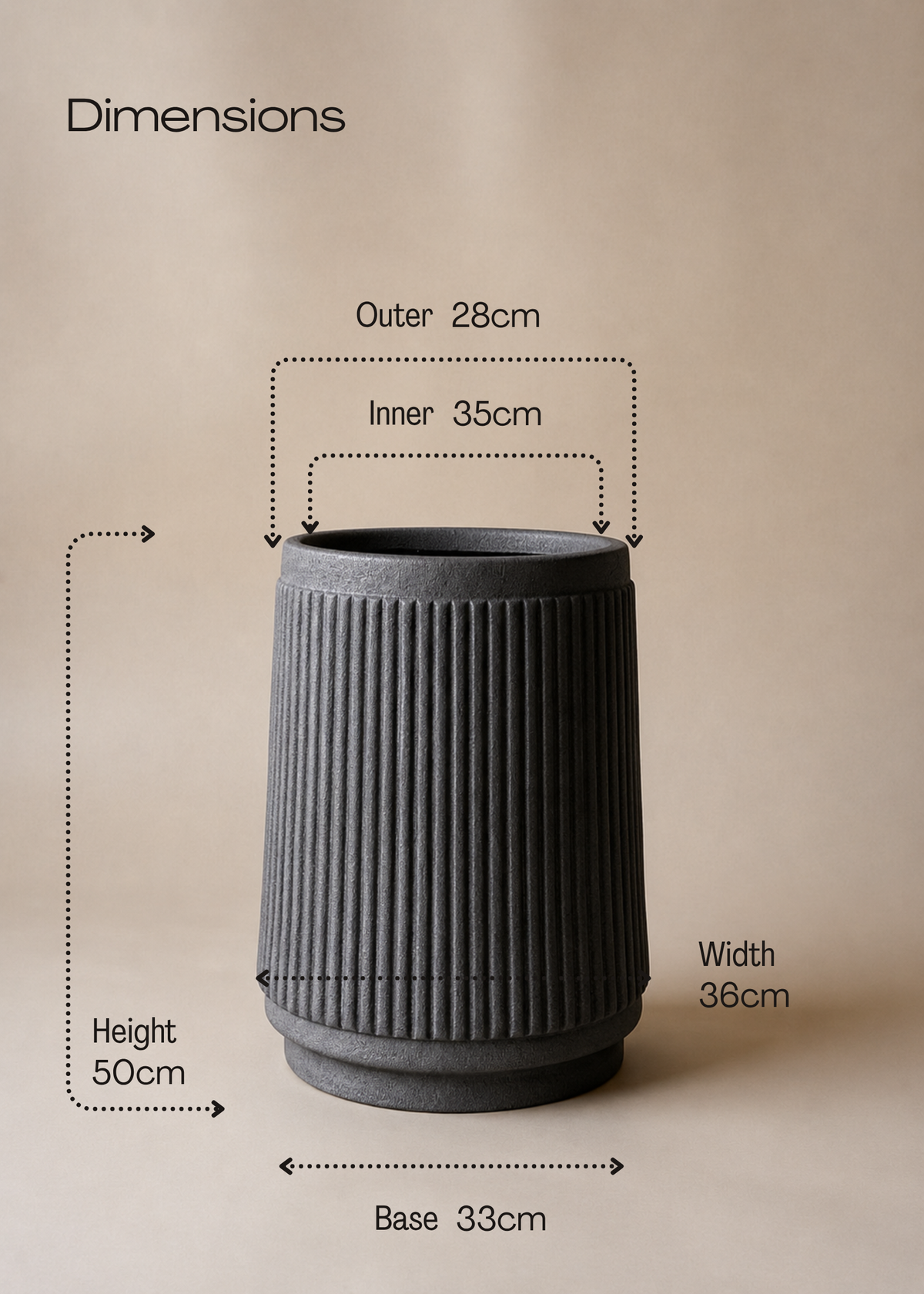 Hanover Black Planter