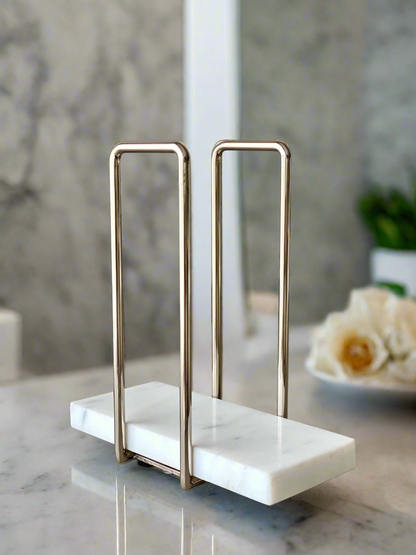 Imperial Napkin Holder - White &amp; Silver