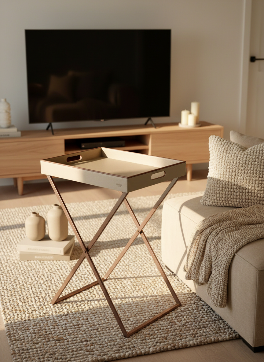 Naples Taupe Butler Tray Table