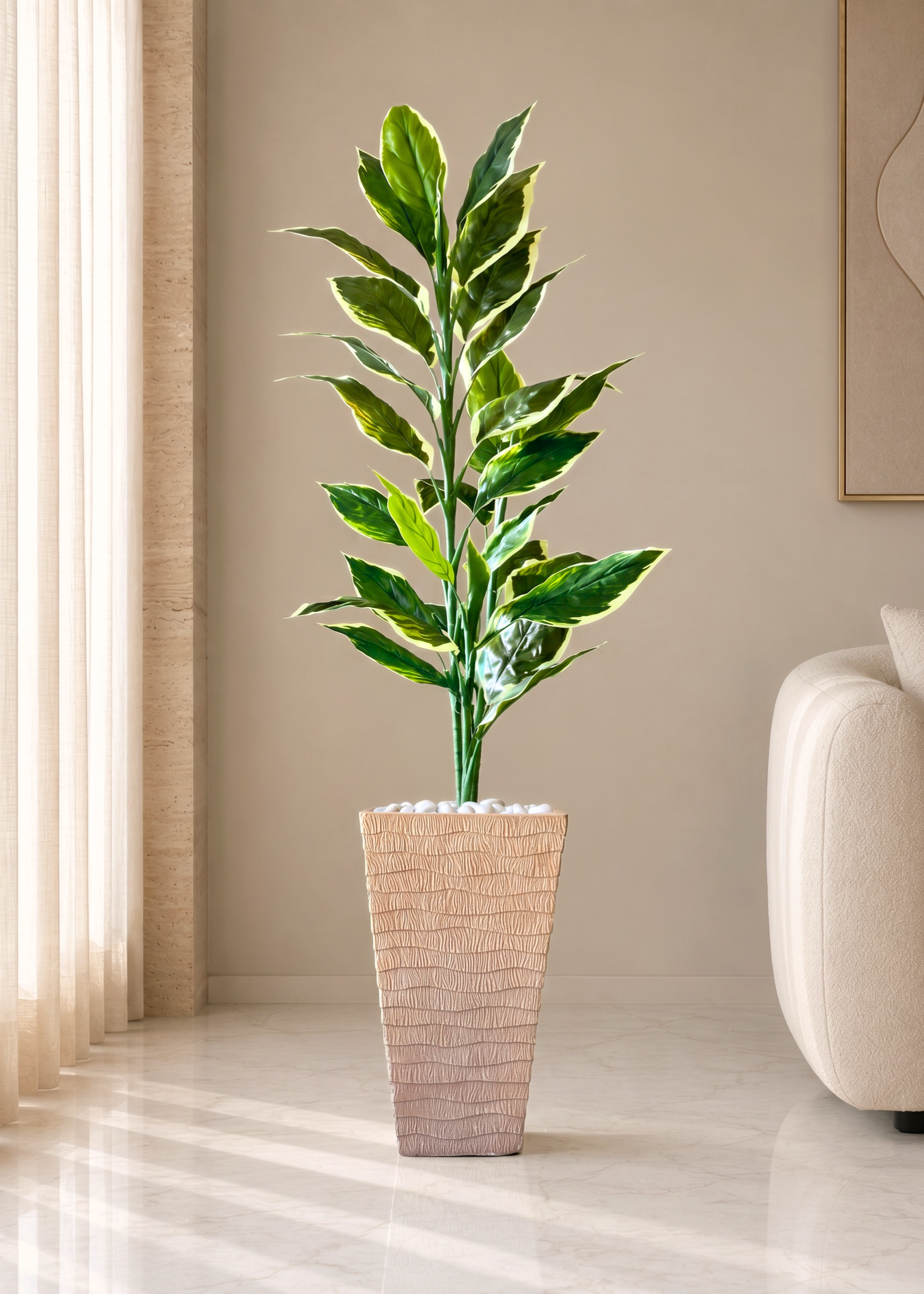 Carved Planters - Terracota Beige