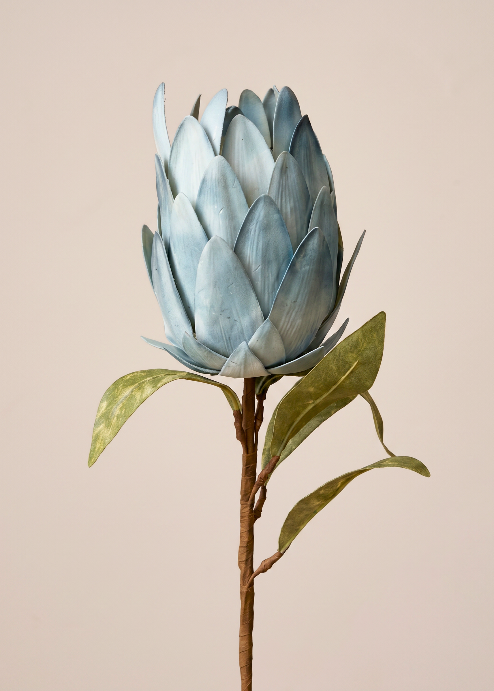 Artificial Protea Flower Stem  -  Blue (One Stem)