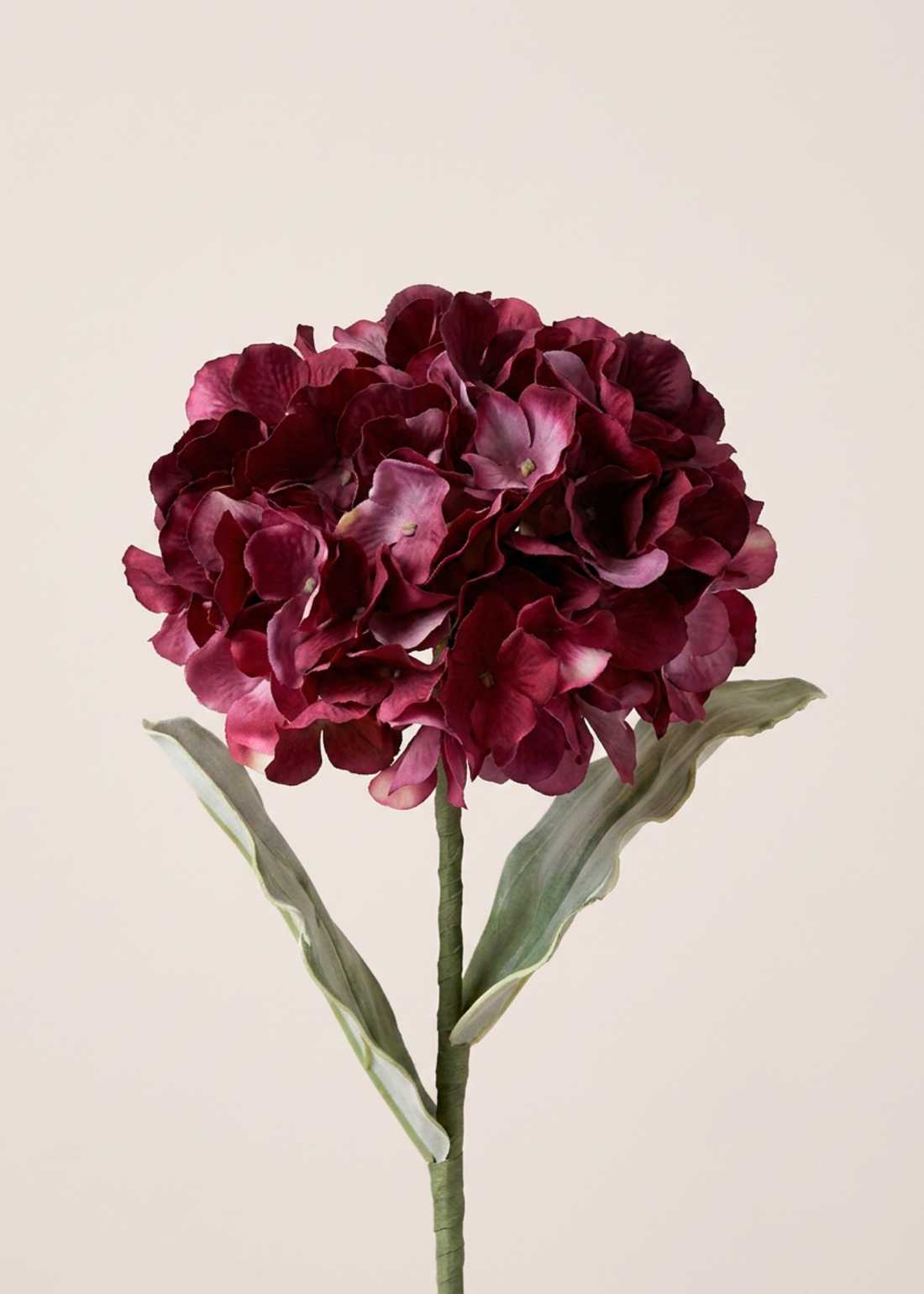 Artificial Hydrangea Flower Stem - Fuchsia Ombre (One Stem)