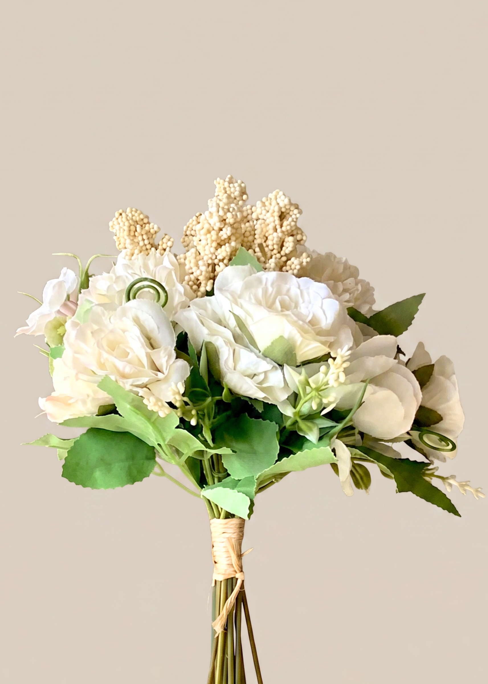 Artificial Chrysanths Bunch - White