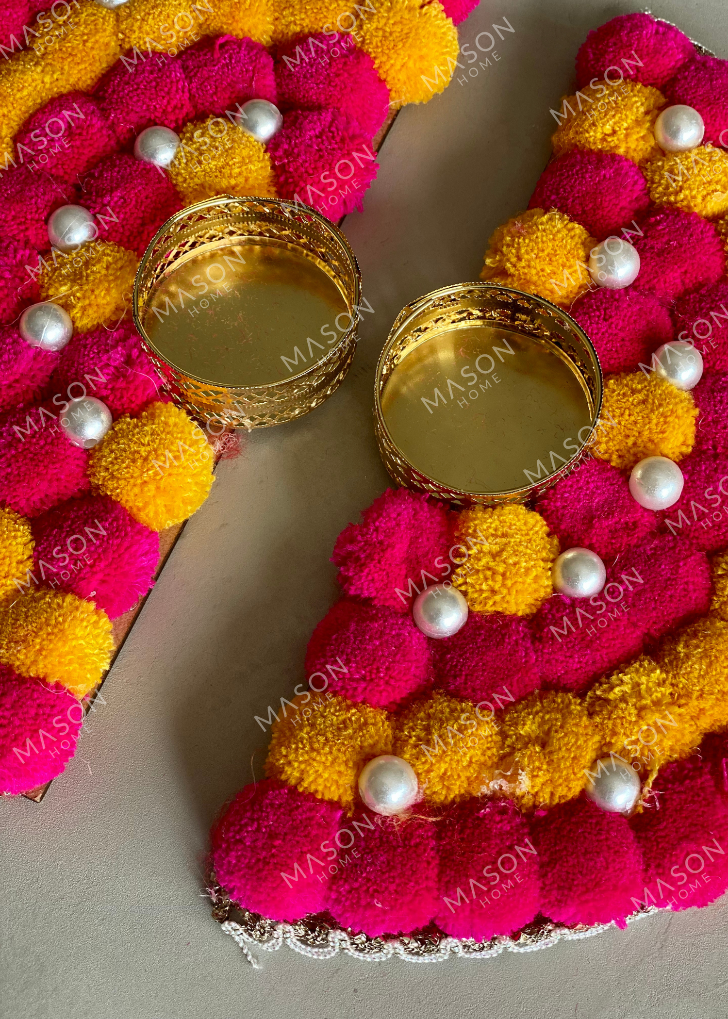 Festive Paisley Pearl Diya - Set of 2