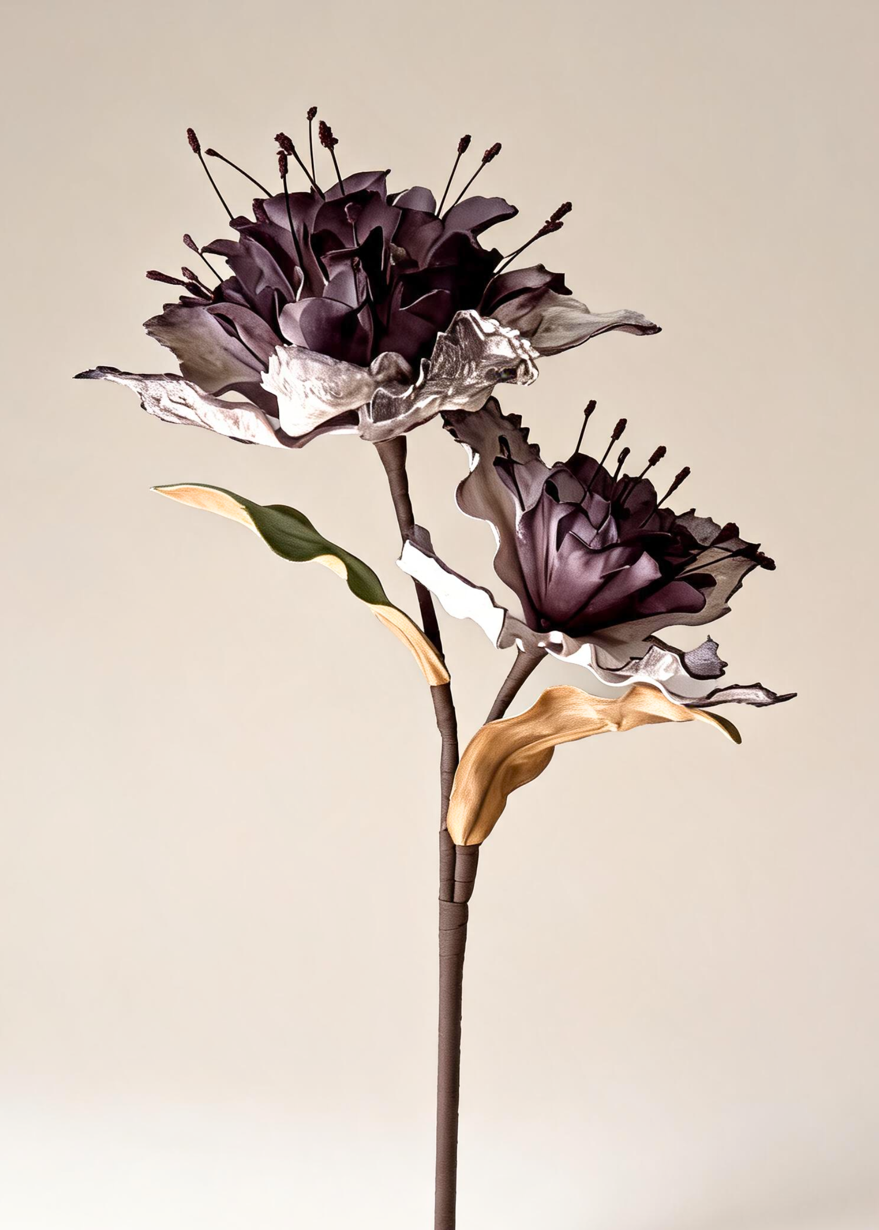 Artificial Rose Bay Flower Stem - Lavender Ombre (One Stem)