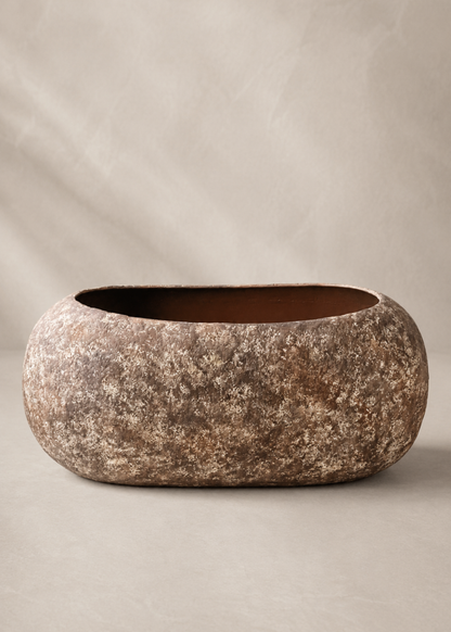 Fossil Basin Planters - Aged Brown