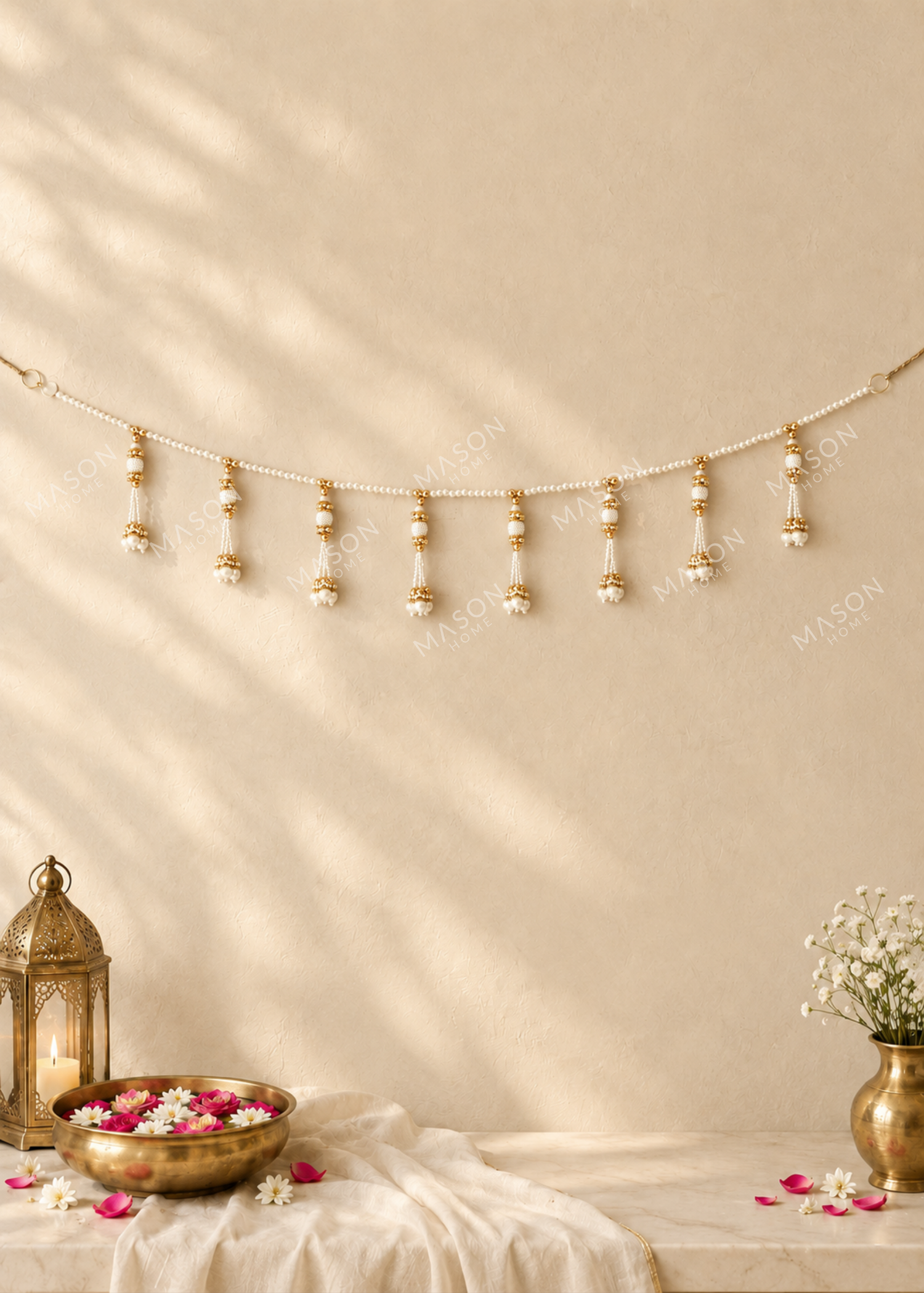 Festive Celeste Pearl Toran