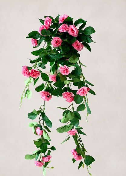 Artificial Trailing Rose Vine Plant - Pink