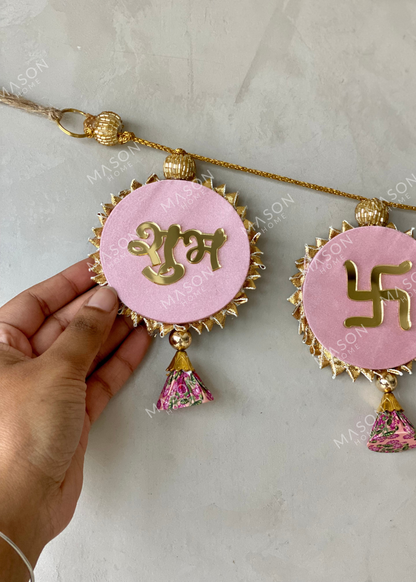 Festive Shubh Rang Reversible Toran - Pink &amp; Blue