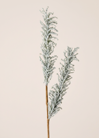 Artificial Pampas Reed Stem - Blue (One Stem)