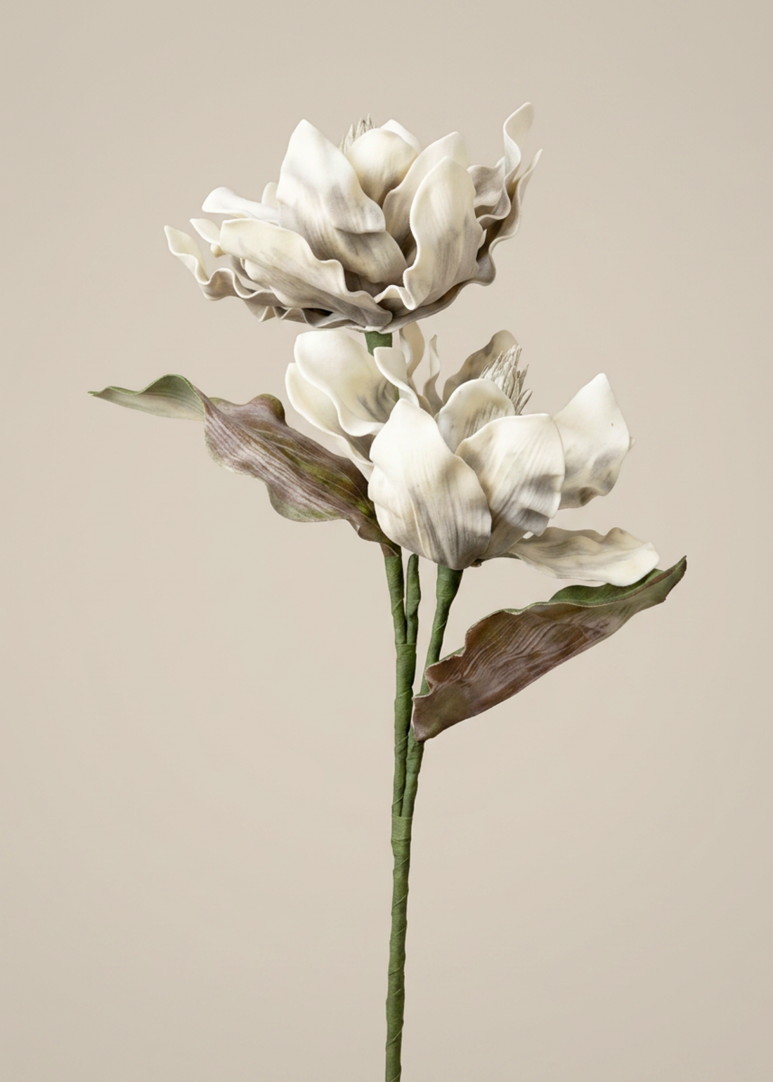 Artificial Dahlia Flower Stem  -  Grey Ombre (One Stem)