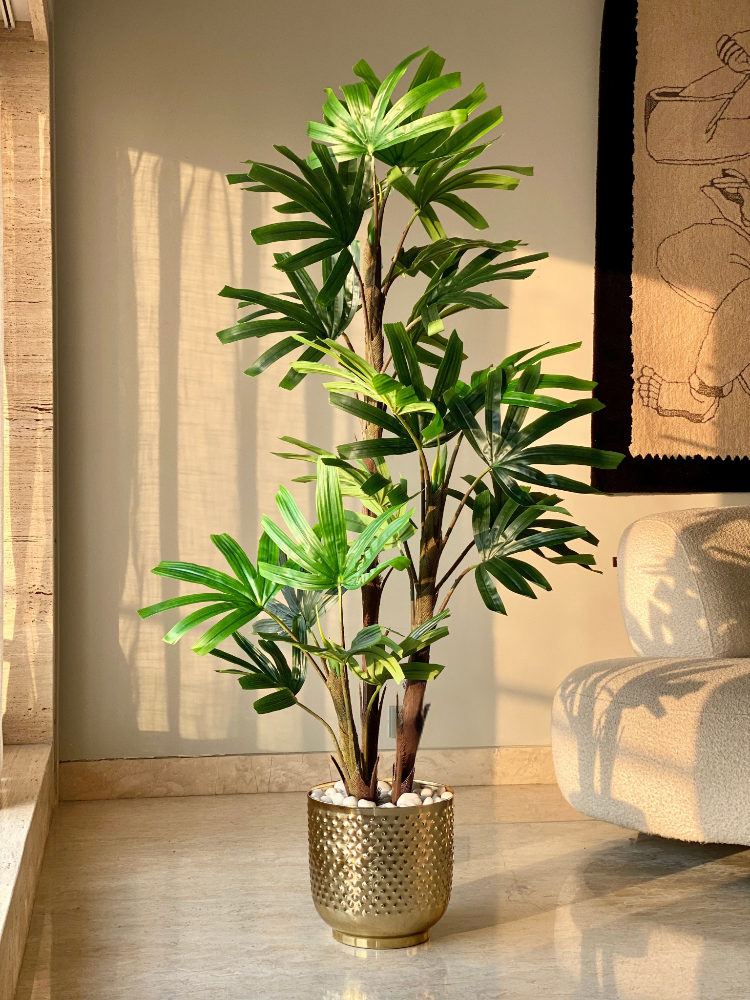 Artificial Dense Rhapis Palm  Plant - 5.5 Feet