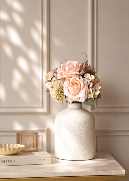 Artificial Peach Rose Bunch