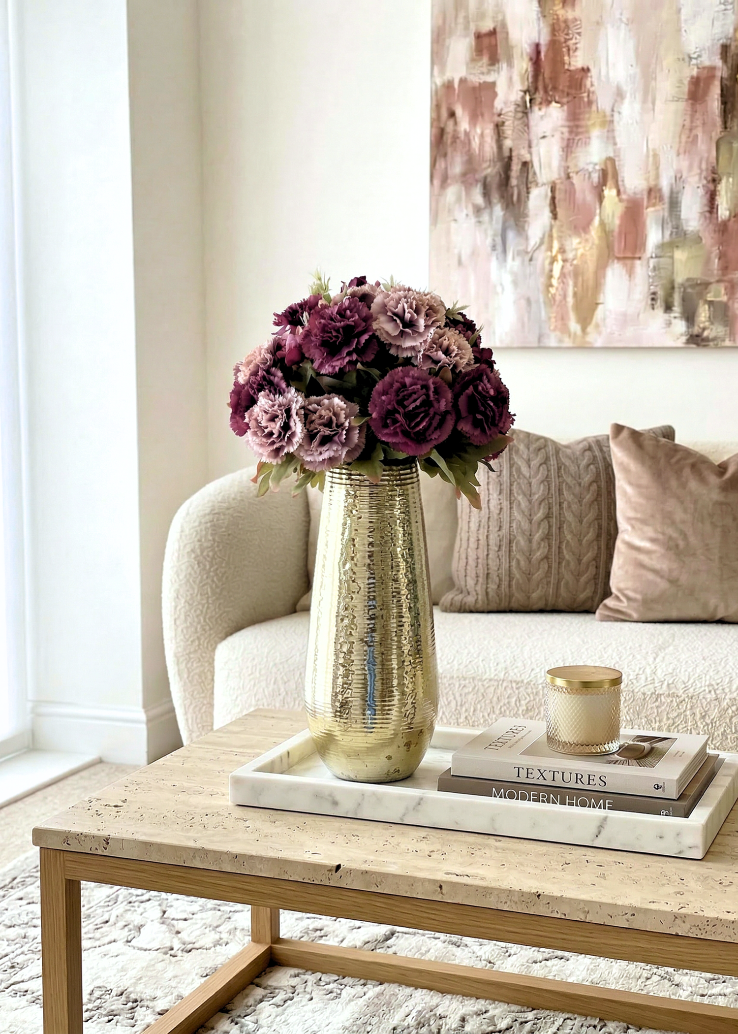 Artificial Mixed Carnation Flower - Set of 2