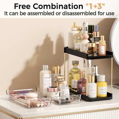 Two Tier Pullout Storage Rack - Black