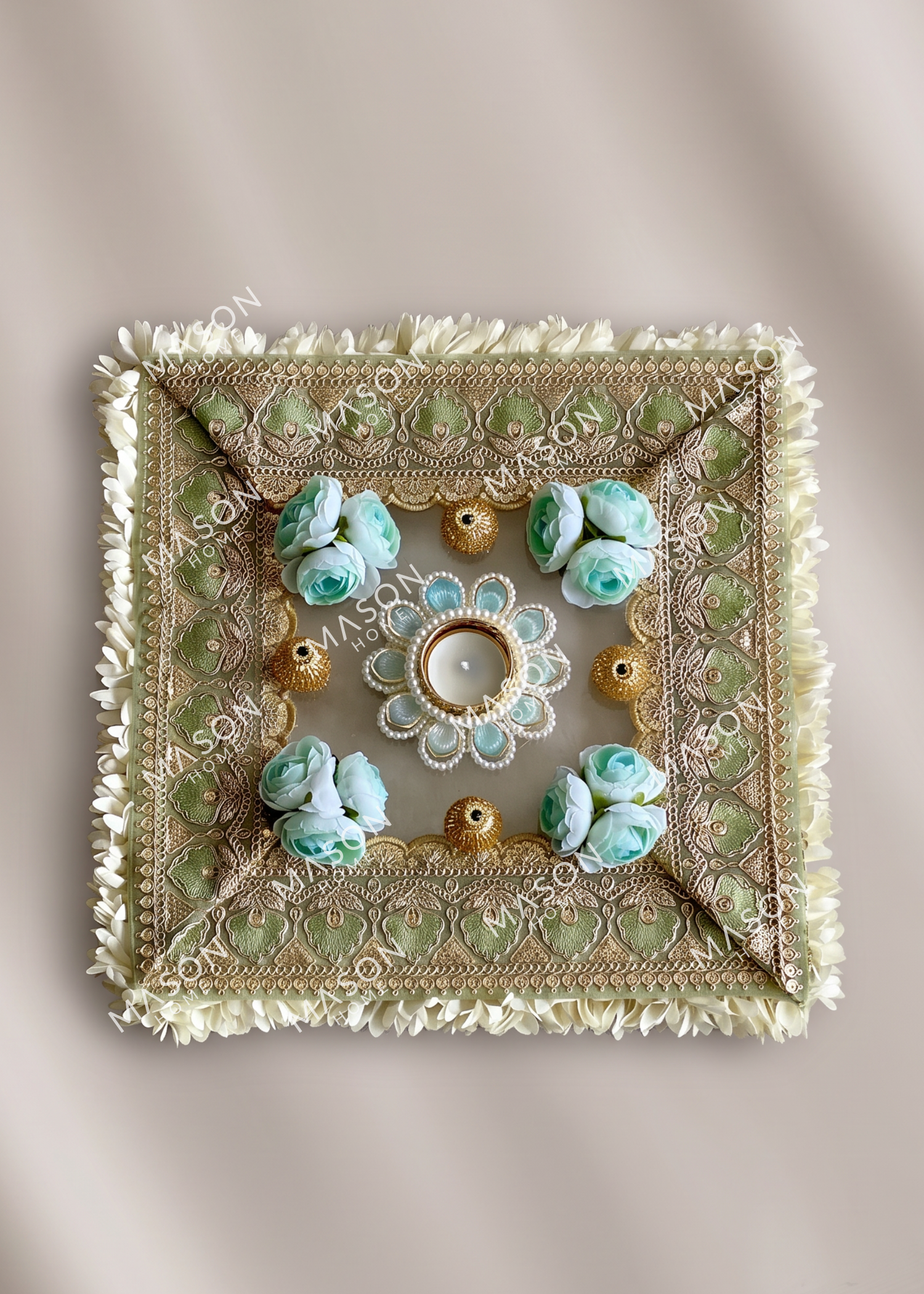 Festive Sage Blossom Rangoli