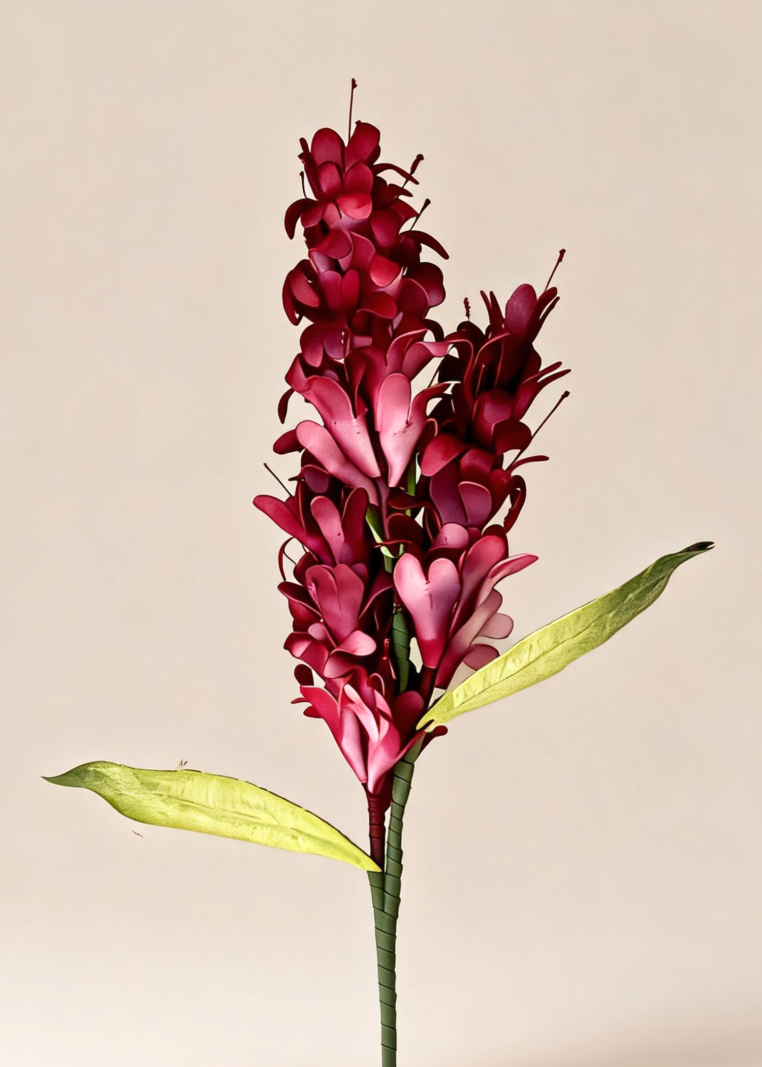 Artificial Madonna Lily Flower Stem - Fuchsia Ombre (One Stem)