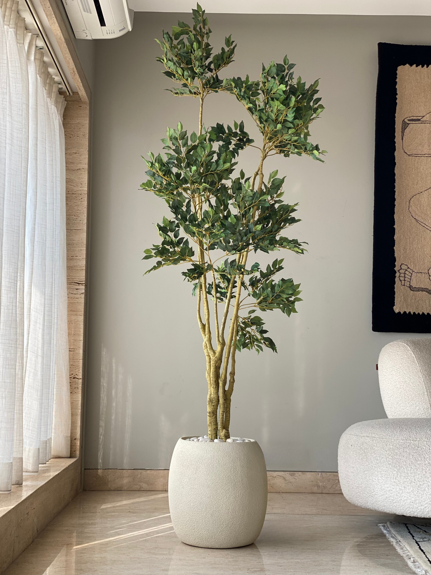 Tropical Ficus Artificial Tall Plant - 6.5 Feet