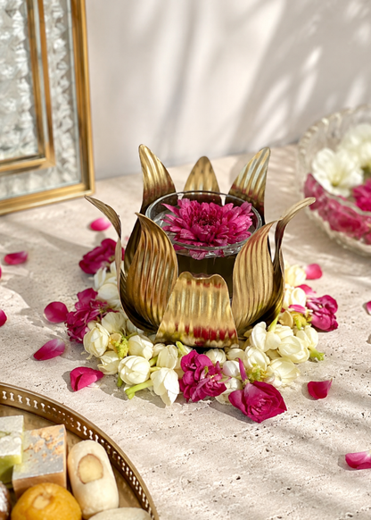 Gold Lotus Diyas