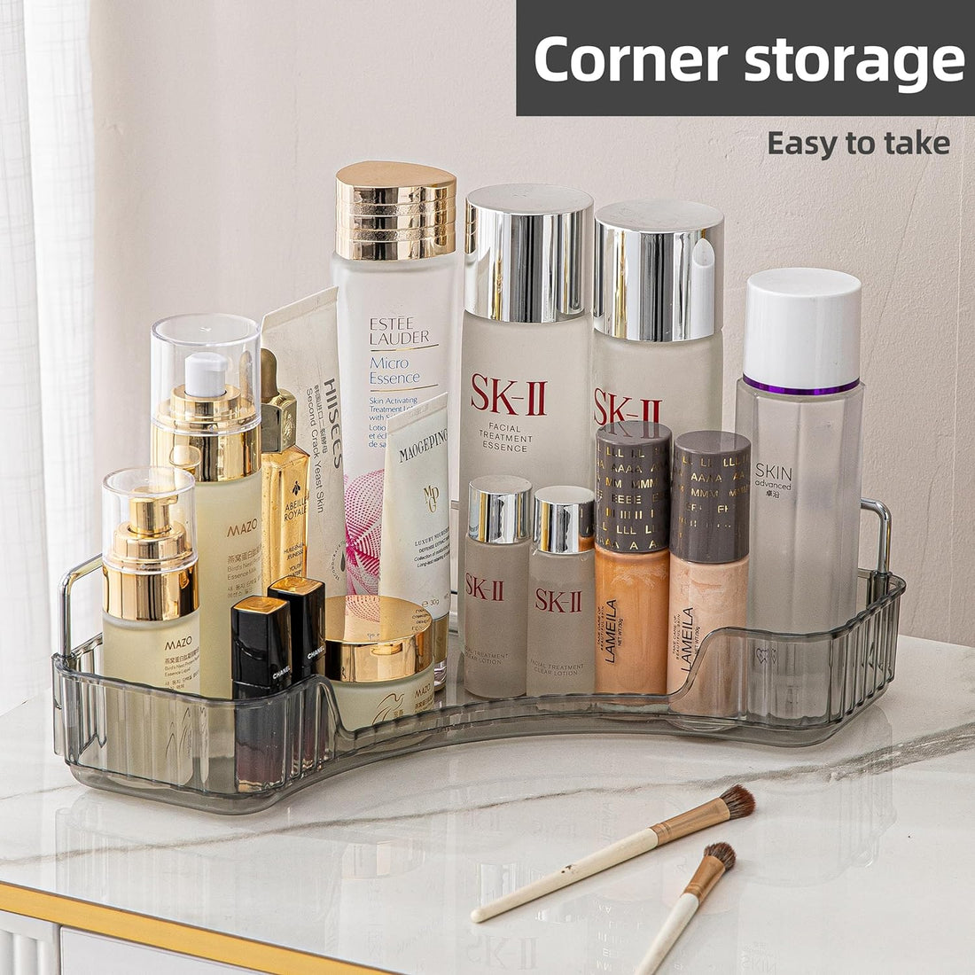 Corner Cosmetic Storage Rack - Clear