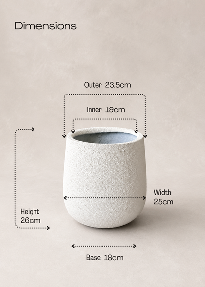 Noa Round Planters - White