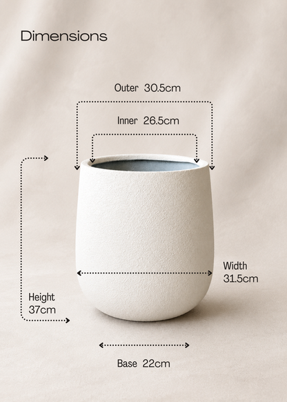 Noa Round Planters - White