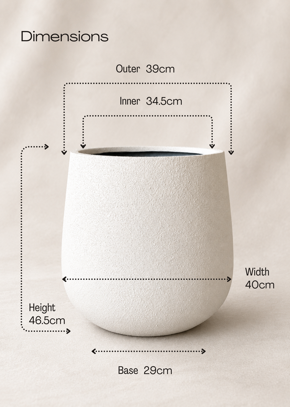 Noa Round Planters - White