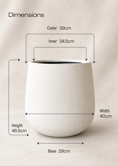 Noa Round Planters - White