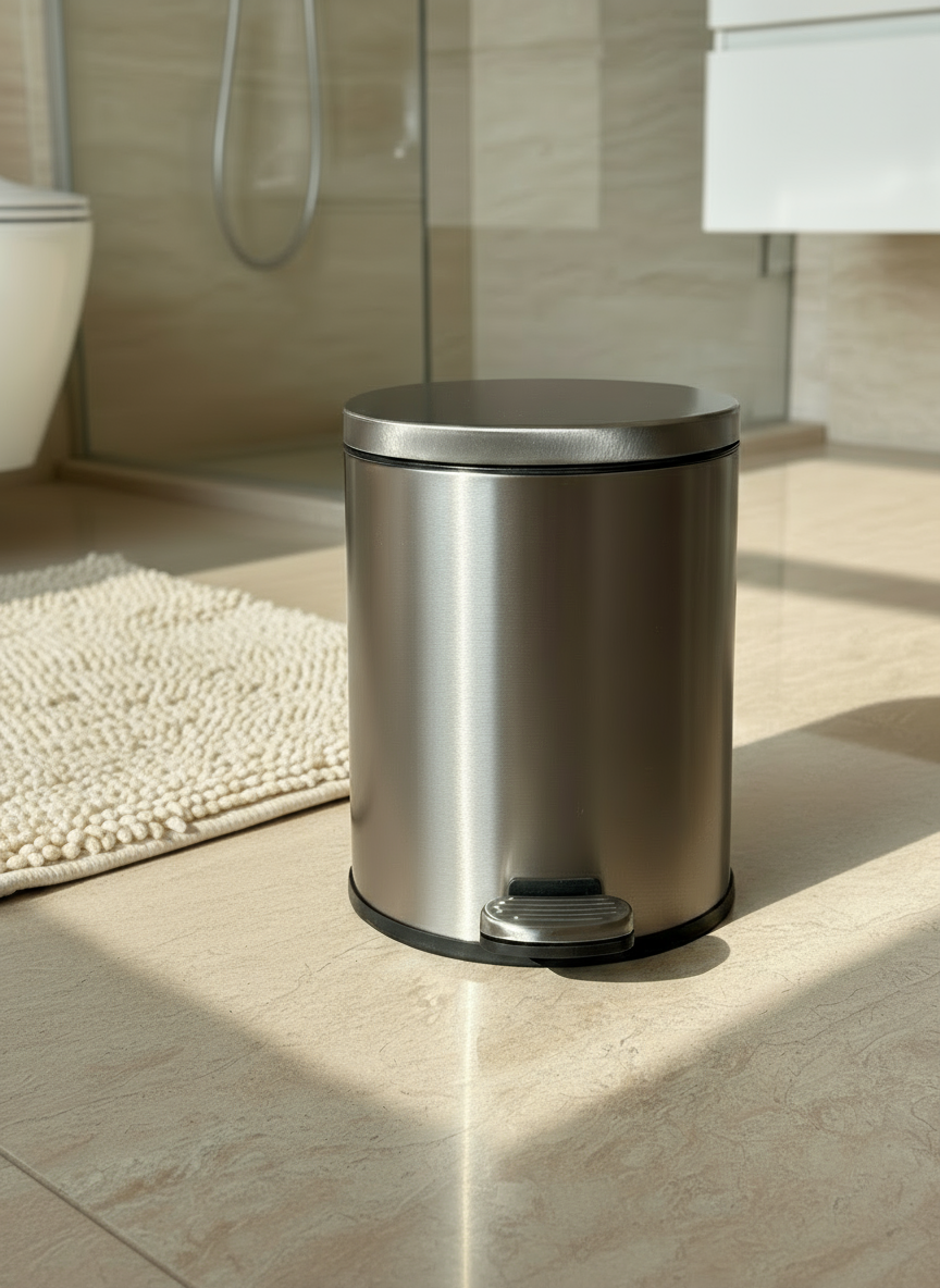 Helix Matte Steel Dustbin - 6L